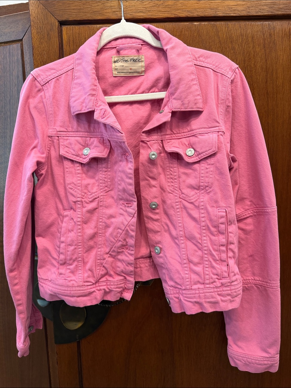 We The Free Kids Bright Pink Denim-Style Jacket